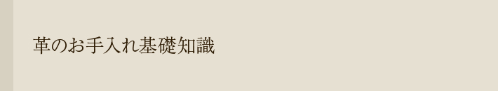 革のお手入れの基礎知識