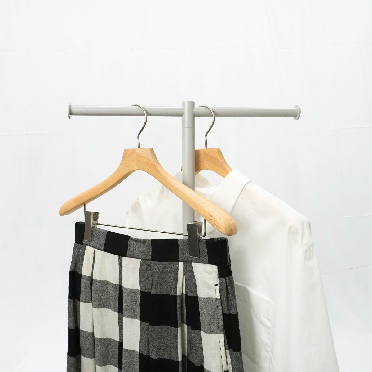 木製合わせ木ハンガー クリップ付き 42cm | ハンガー通販専門店