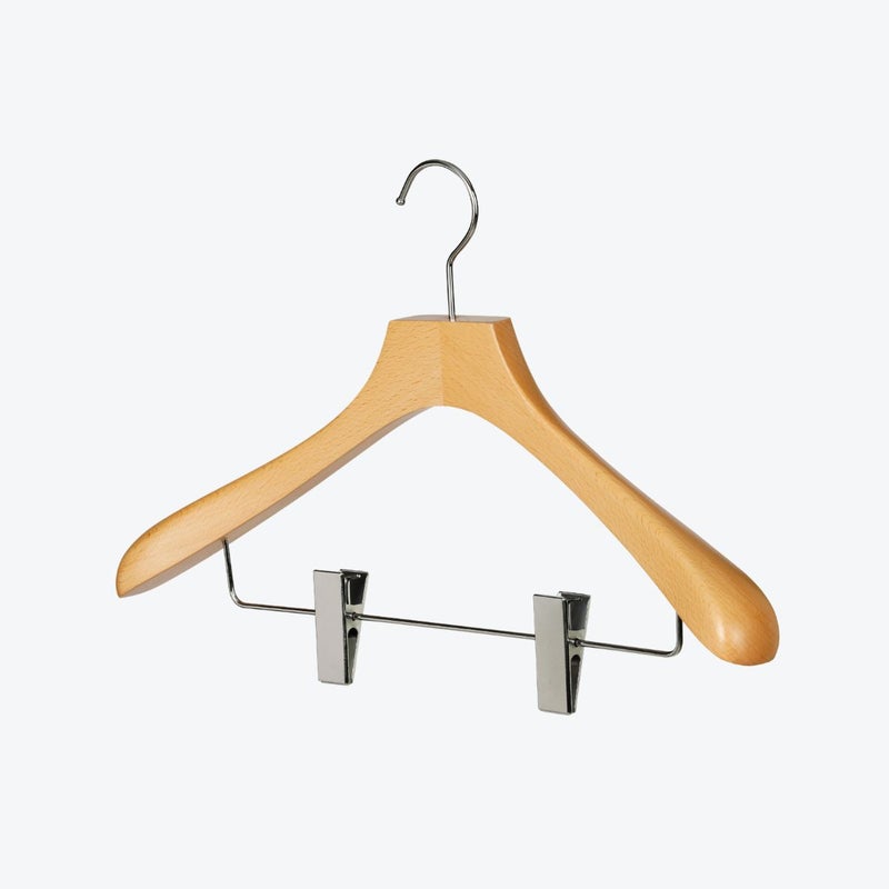 木製ハンガー スーツ ジャケット 型崩れ NW-106M クリップ付 メキシカンBR