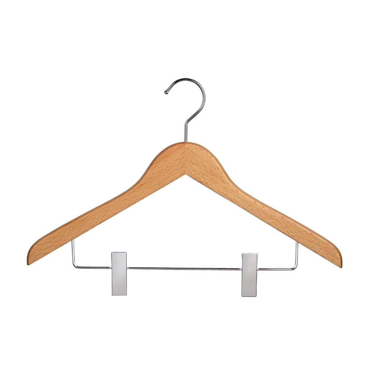 単品販売】ベーシックハンガー ナチュラル 42cmバー or クリップ 肩厚