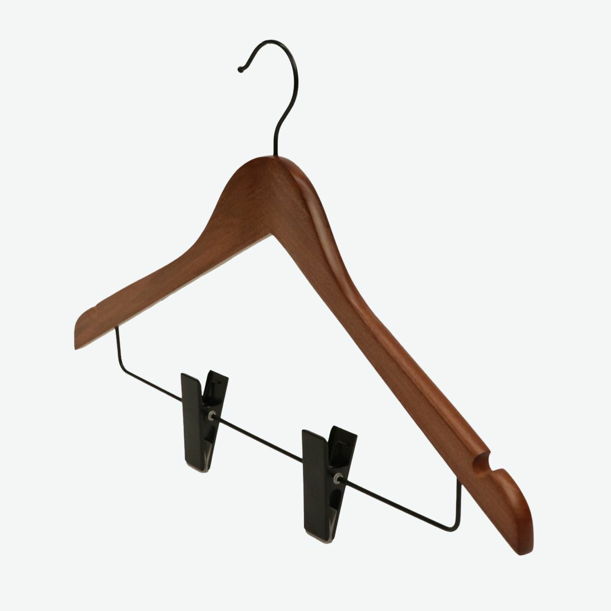 木製クリップ付きハンガー アンティークブラウン 42cm | THE HANGER